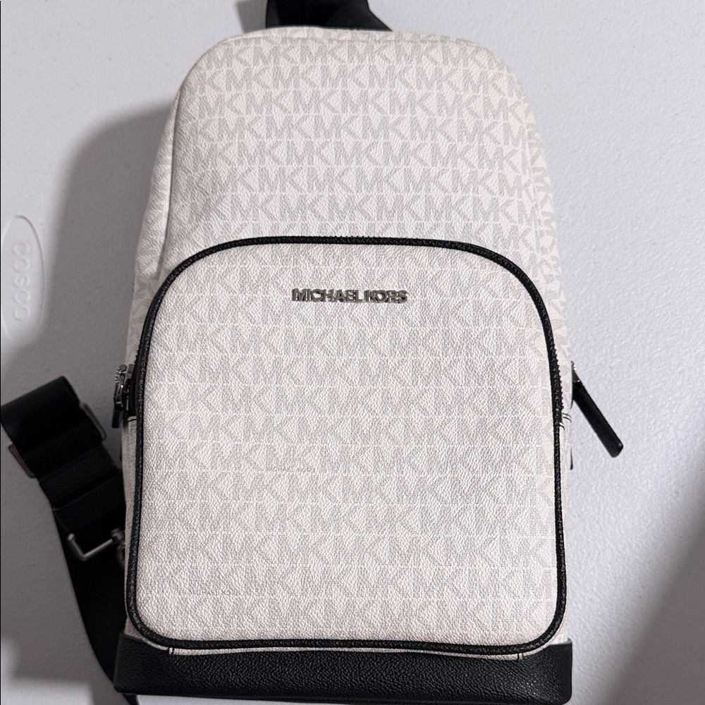 Michael Kors Monogram White and Black Belt Bag